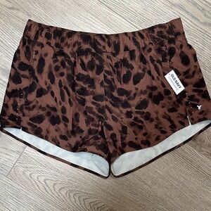 Old Navy Women's Athletic Shorts in Brown Leopard Print